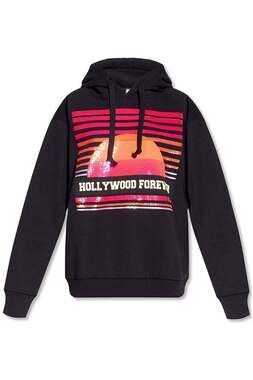 Gucci Hollywood Forever Oversized Graphic Hoodie Sweatshirt Black Pink S NWT